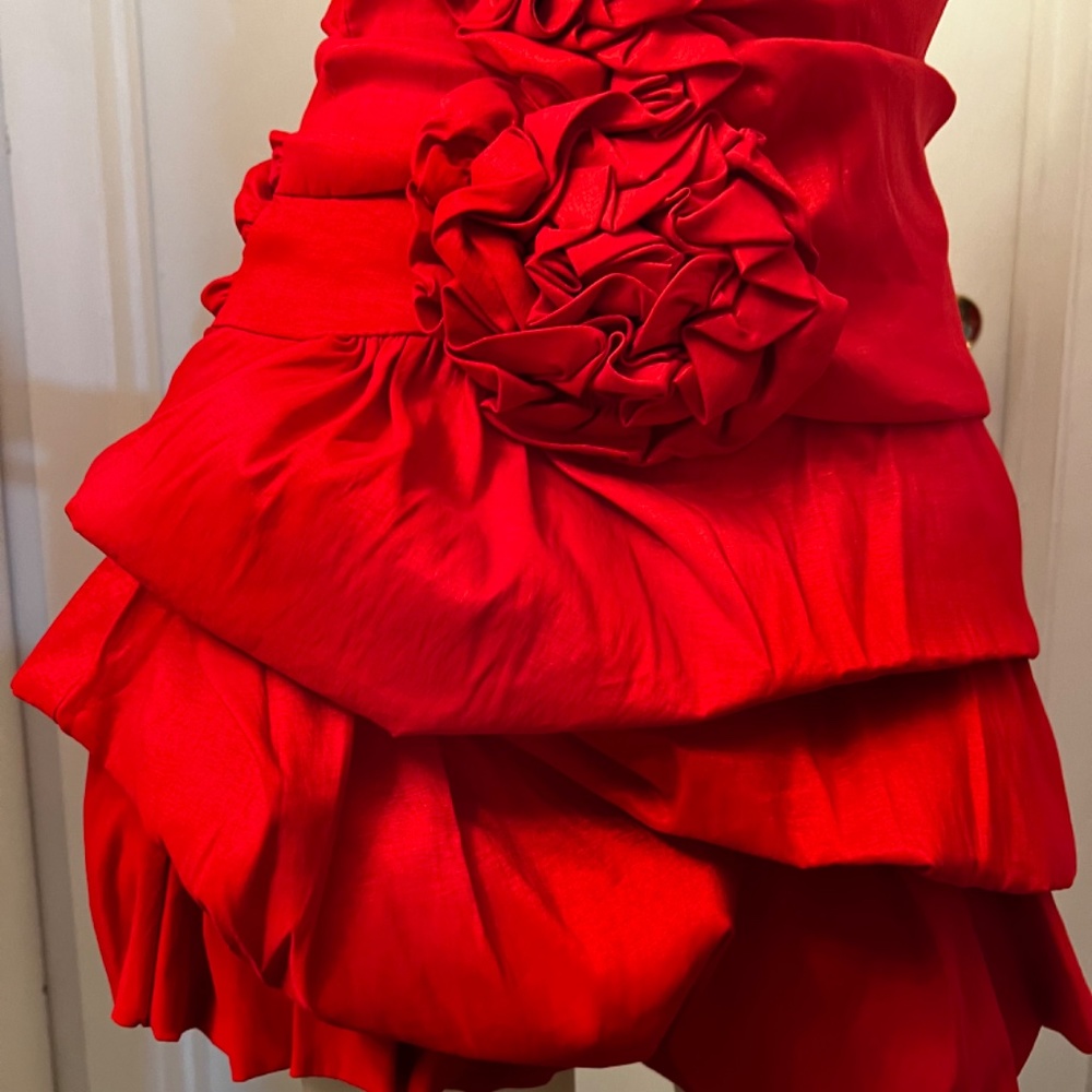 Forever 21 Red Ruched Strapless Bodycon Mini - Picture 4 of 15